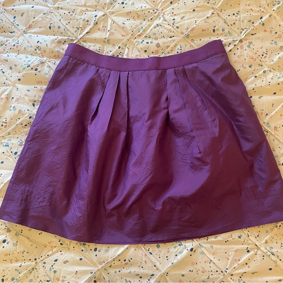 J crew Purple Pleated Mini Bubble Silk Taffeta tulle Skirt Size 4 - Picture 9 of 14